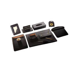 طقم مكتب كامل فخم جلد صناعي فاخر  ١١ قطعة